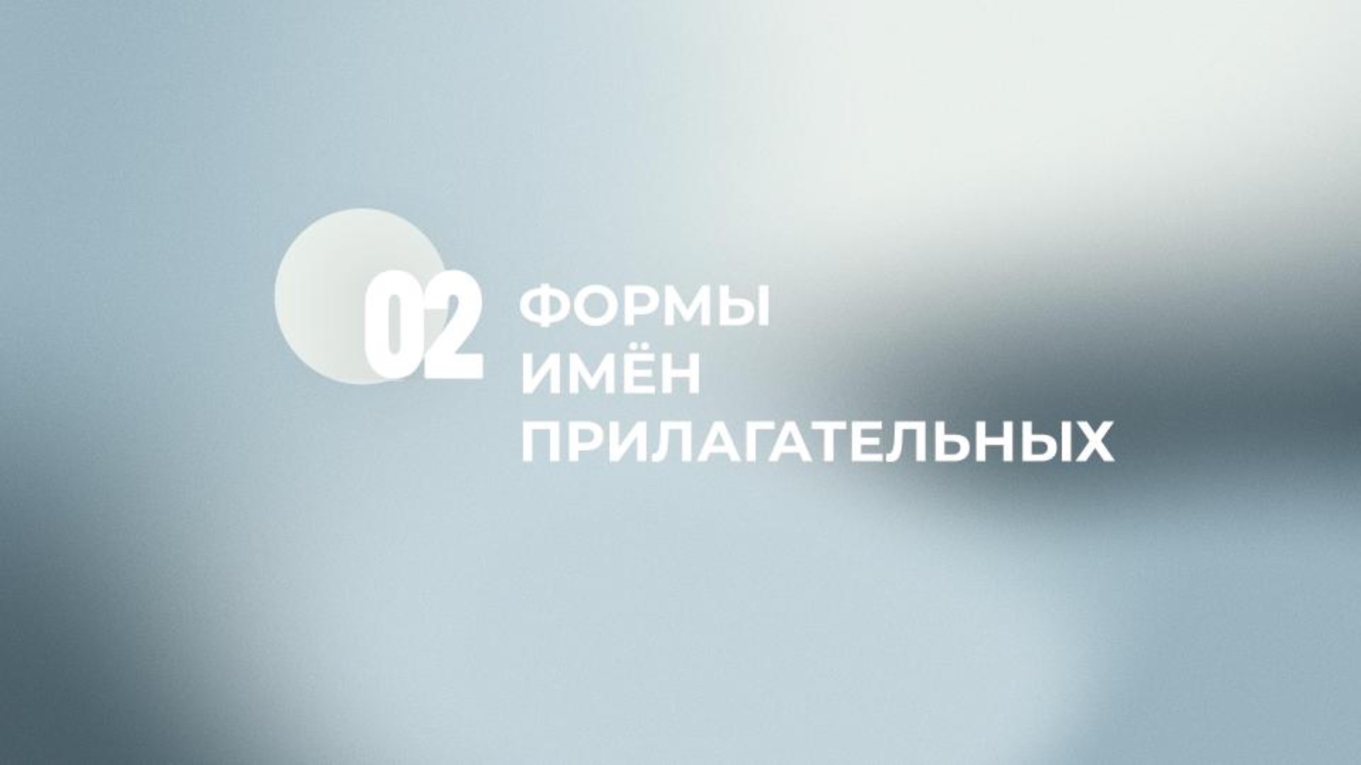 Формы имён прилагательных