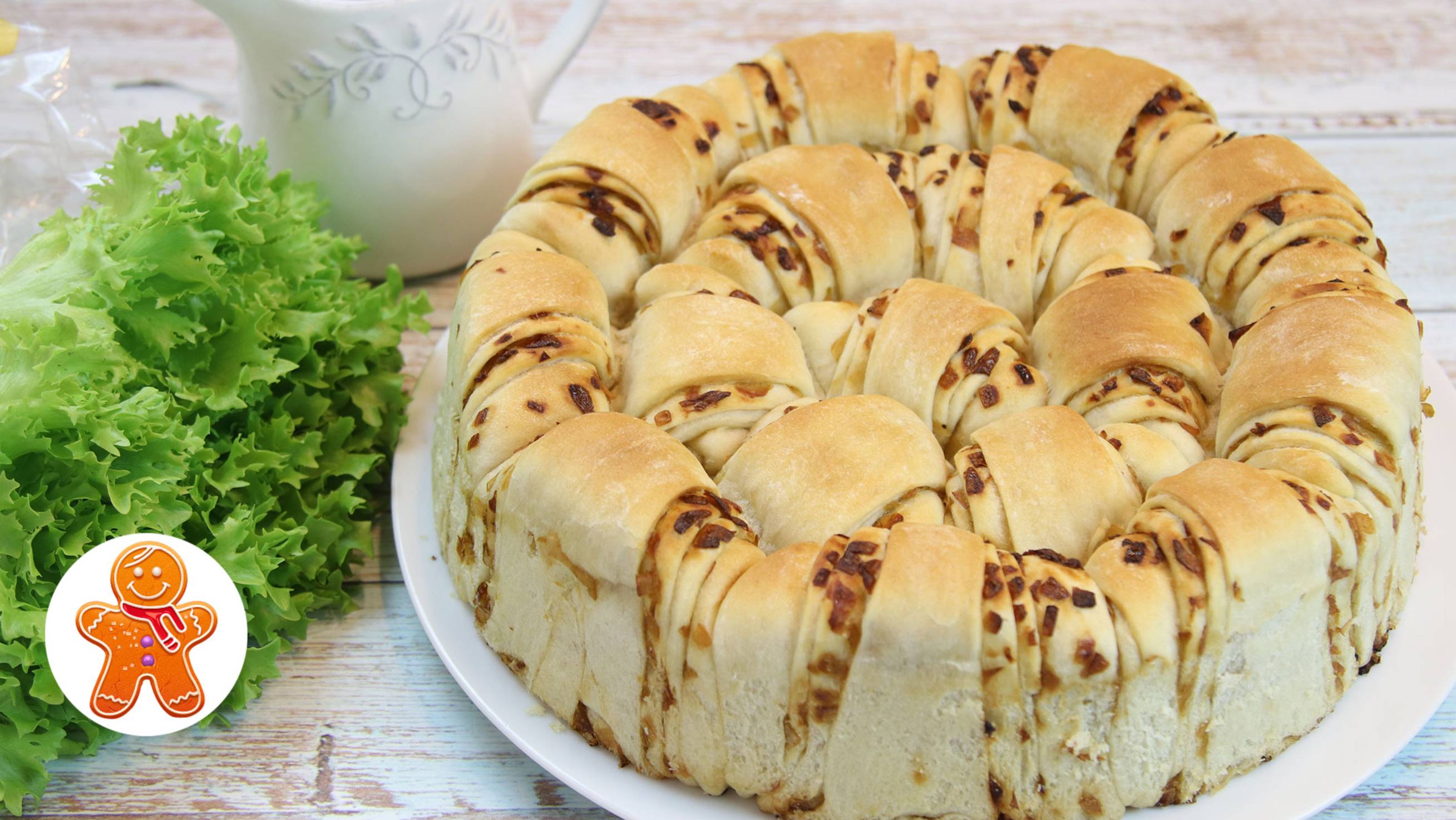 Простой рецепт красивого пирога ✧ Постный пирог "Луковник" на рисовом отваре