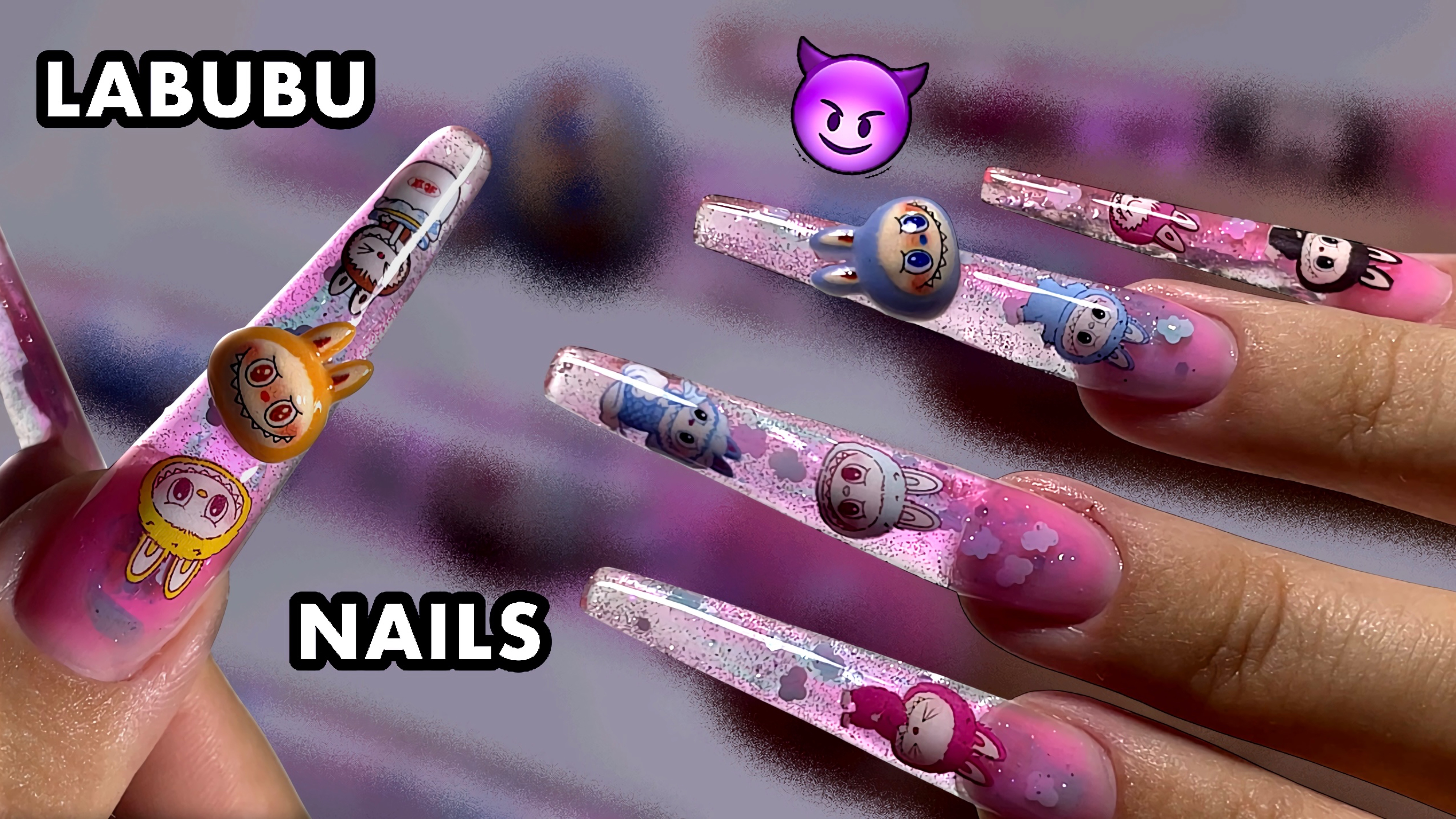 ЦВЕТНЫЕ ГЕЛИ ВМЕСТО ГЕЛЬ ЛАКА 🔥NAIL ART LABUBU, НАРАЩИВАНИЕ ВЕРХНИЕ ФОРМЫ