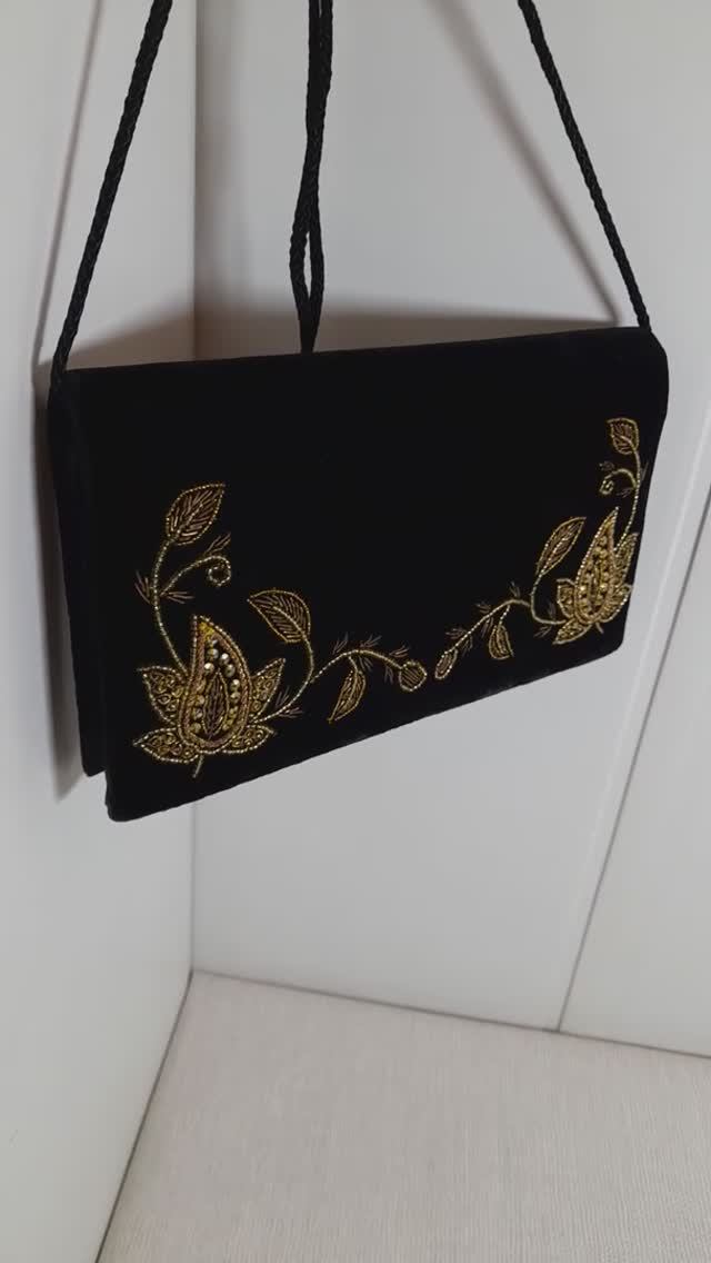 Винтажная бархатная сумочка клатч. Ручная работа