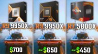 RYZEN 9 9950X3D vs RYZEN 9 9950X vs RYZEN 7 5800X | Test in 6 Games