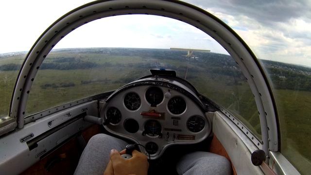 взлёт в пасмурную погоду на планере