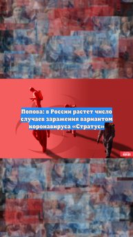 Попова: в России растет число случаев заражения вариантом коронавируса «Стратус»