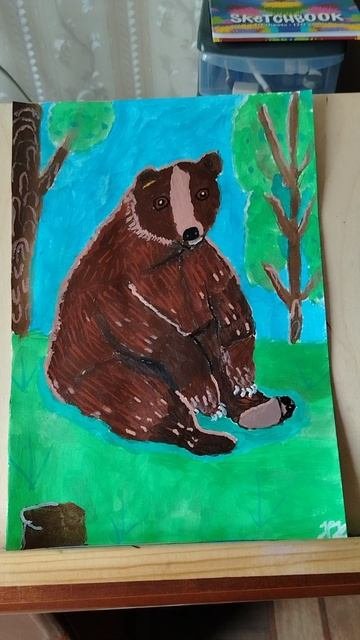 МЕДВЕДЬ МАНСУР. Акрил, формат А4.