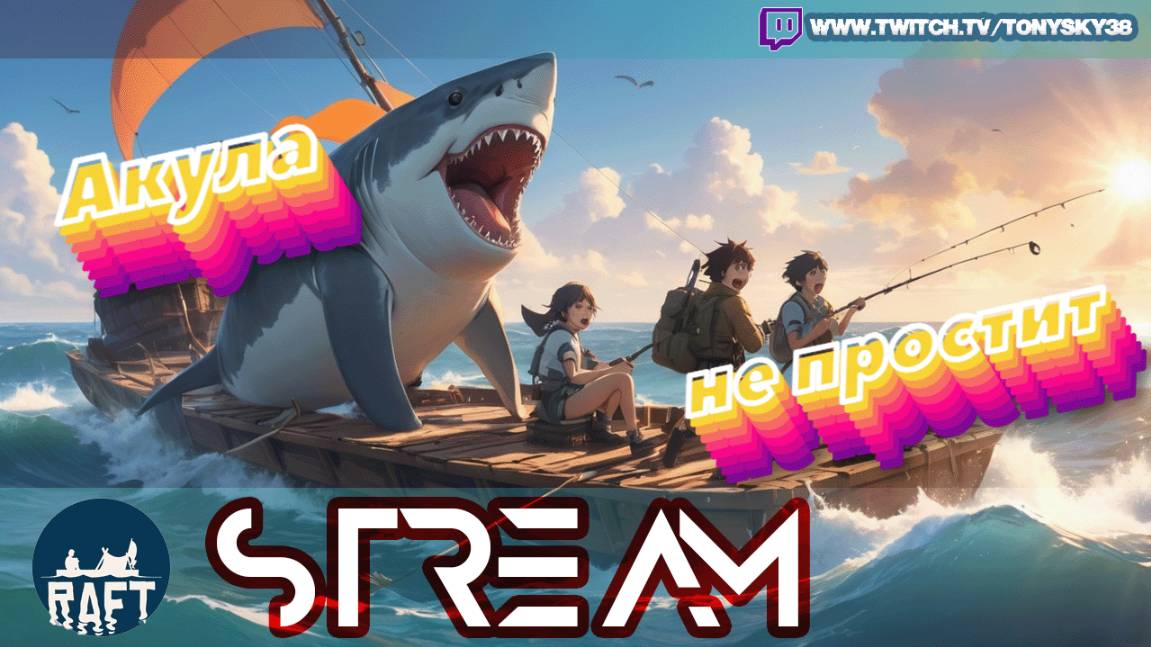 🔴 Raft: мы и плот против акул 🦈 | кто первый улетит за борт?! 🚣♂️😂