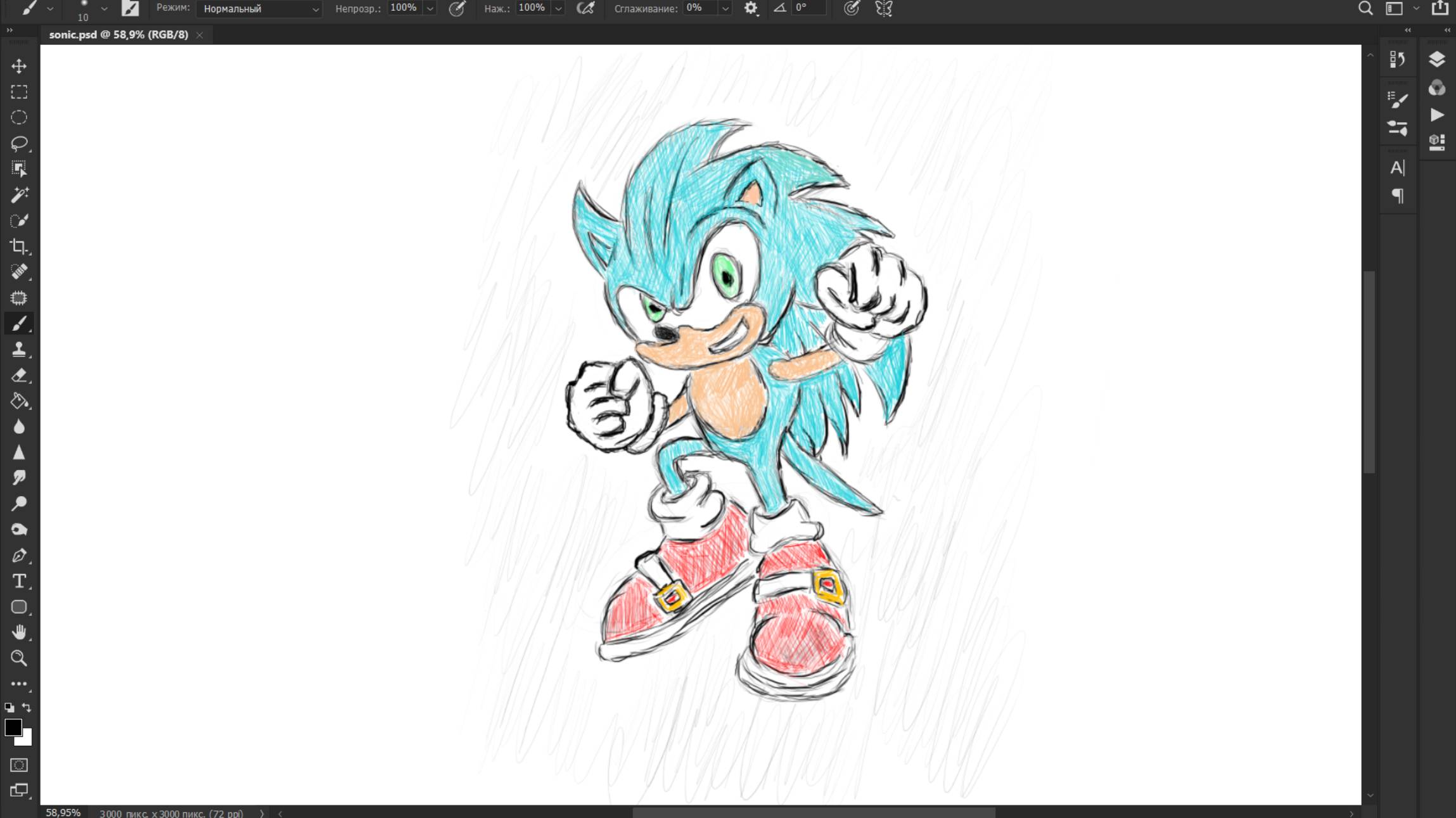 Эпический рисунок Соника | Скорость и Сила ⚡🎨