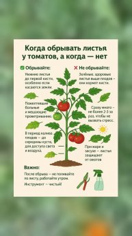 Когда обрывать листья у томатов, а когда - нет