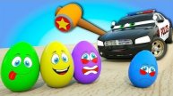 Детские песенки про яйца-сюрпризы + изучаем машину 🚑🚓🚒 |
