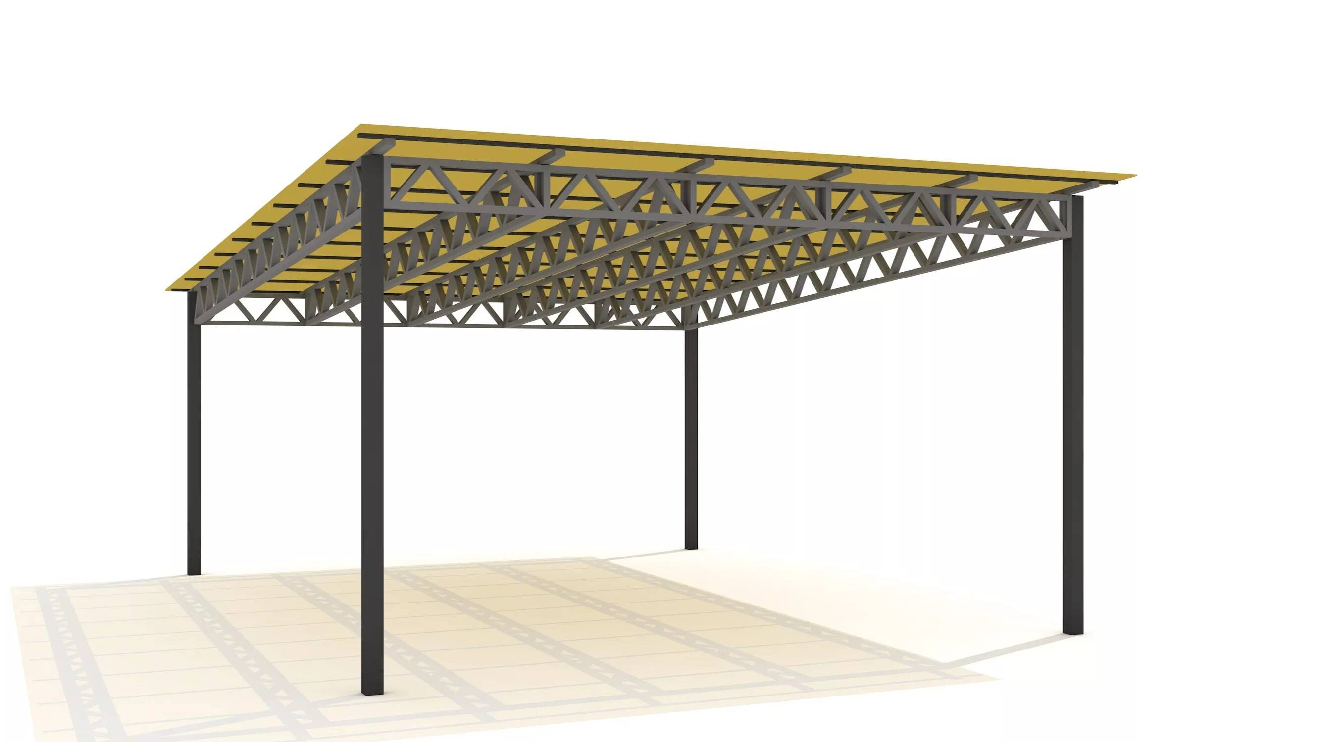 1 этап односкатный авто - навес, установка свай