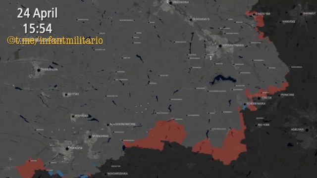 Наглядная инфографика продвижения российских войск на Донецком направлении с 1 января по 22 авгу...