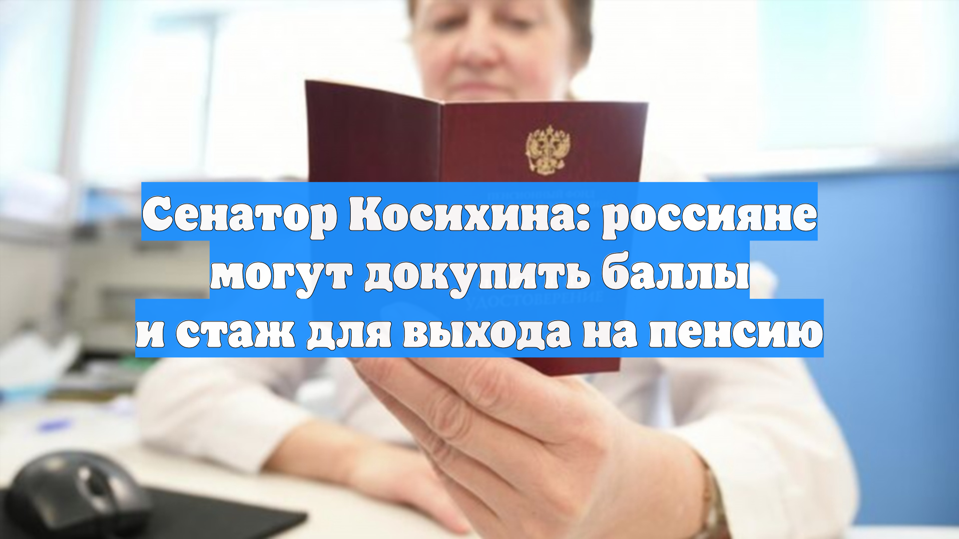 Сенатор Косихина: россияне могут докупить баллы и стаж для выхода на пенсию