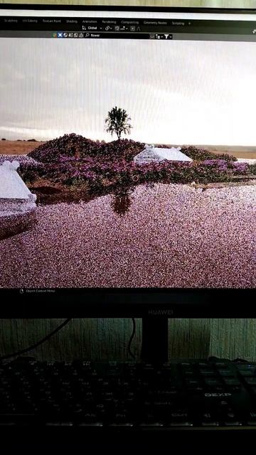 I made a scene with a river in Blender