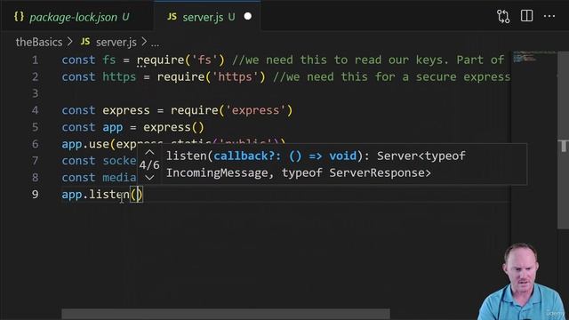 2. (2) Build our server, express, socket.io, https