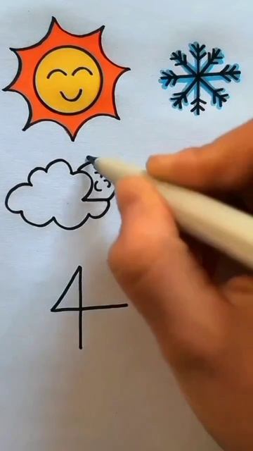 рисуем с детьми (цифры от 1 до 5)