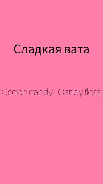 Как же будет по английски слово СЛАДКАЯ ВАТА?