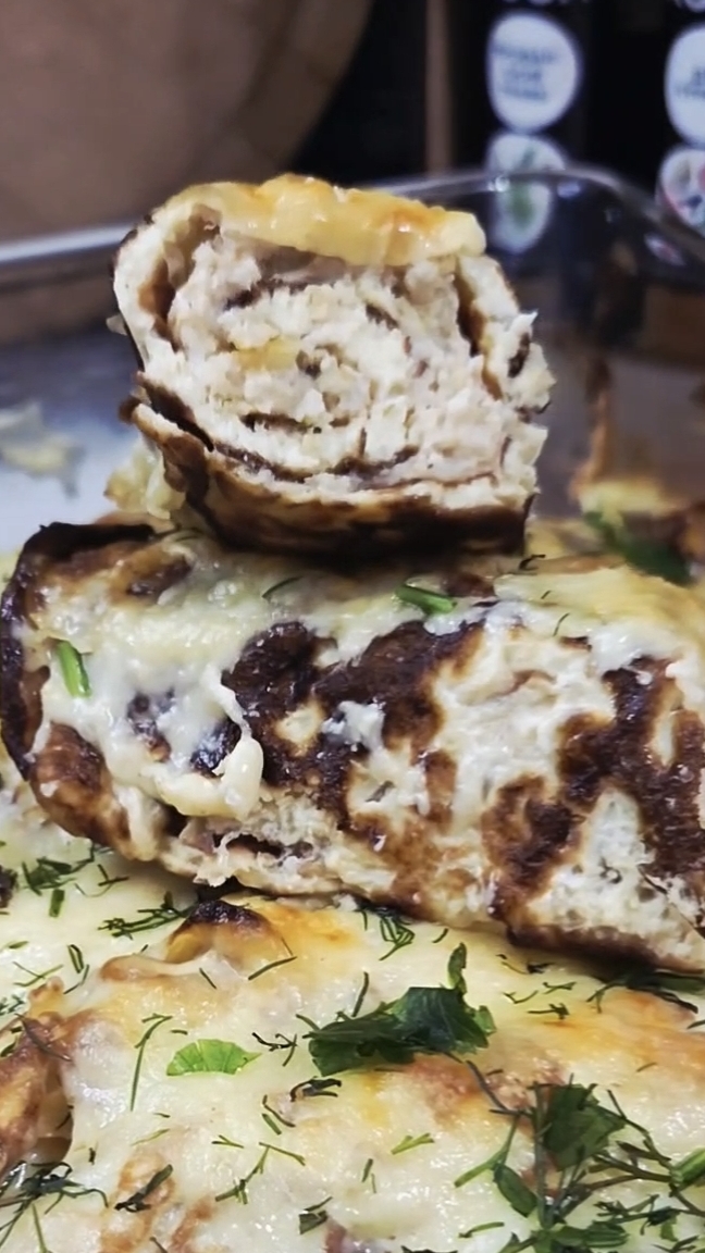 Яичные рулетики с фаршем под сырной корочкой ‼️ #еда #вкусно #актив #хочуврек #топ #рецепт #пп