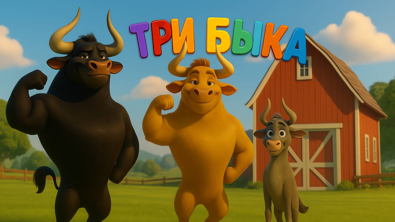 Три быка|Детские мультики|Поучительные мультики для детей🐮🐔🐰