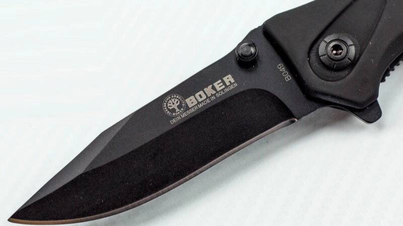 Заточка складного ножа BOKER-китайская реплика. Сталь 420-аналог российской 40_13. (1)
