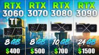 RTX 3060 Ti vs RTX 3070 vs RTX 3080 vs RTX 3090 - Test in 8 Games