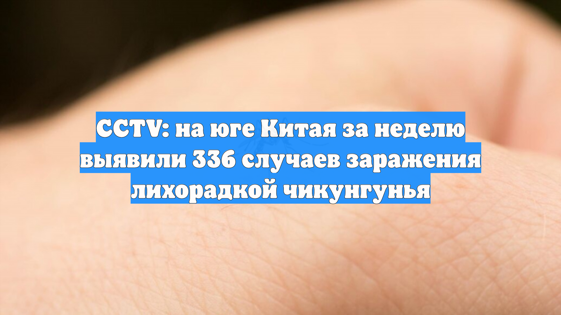 CCTV: на юге Китая за неделю выявили 336 случаев заражения лихорадкой чикунгунья