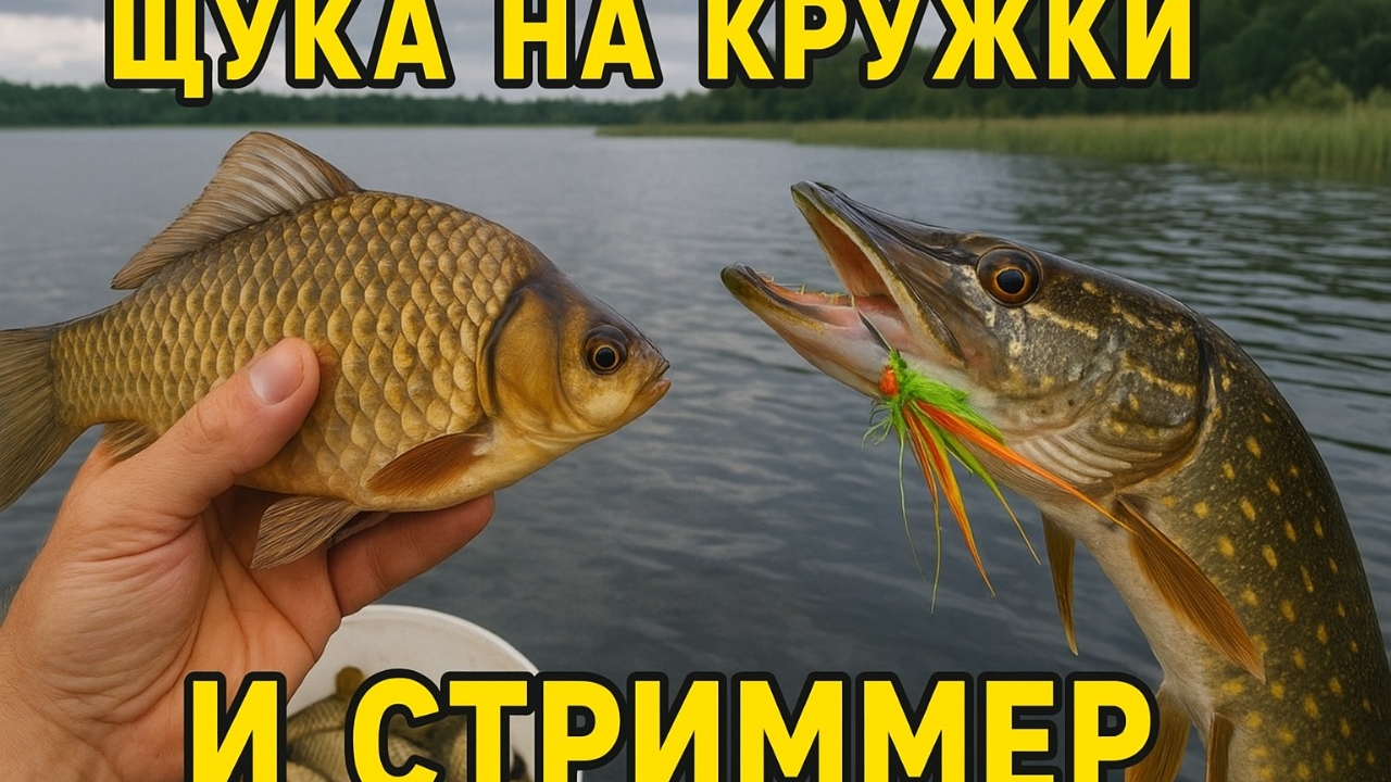Две снасти – два способа ловли щуки! Кружки и стриммер в деле