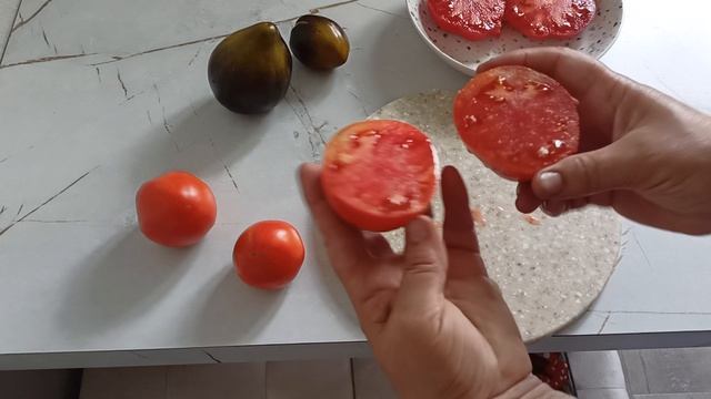 Дегустация коллекционных томатов: Демидовские лапти,Мадрид,Алый парус.