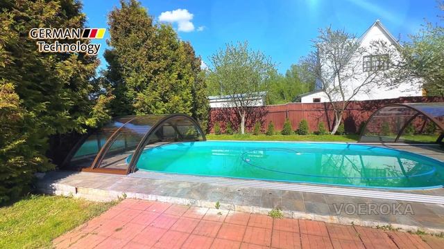 Павильон для бассейна модель TELEDOM. Съемный торец