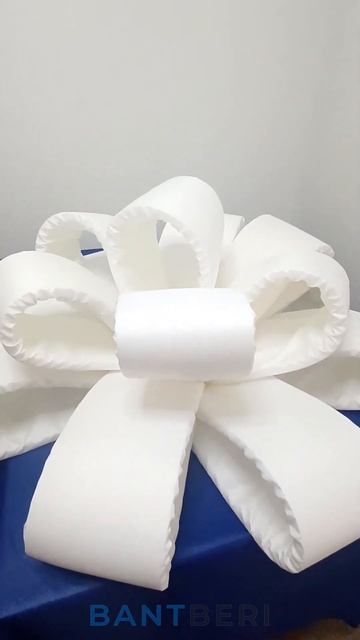 Белый бант 110 см. Непромокаемая ткань.