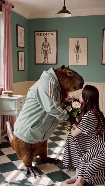 Капибара ссорится с любимой🤣Капибара захватила мир🥰#смешныеживотные #капибара #смешныевидео