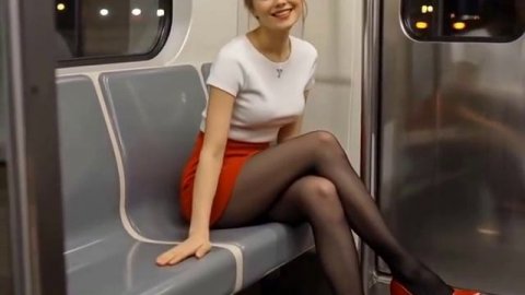 Девушка в метро приглашает сесть рядом сней.