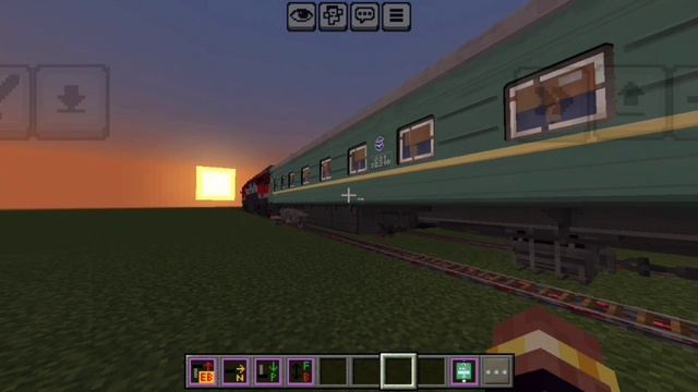 Поезд в Майнкрафт ТЭП70 с пассажирским составом