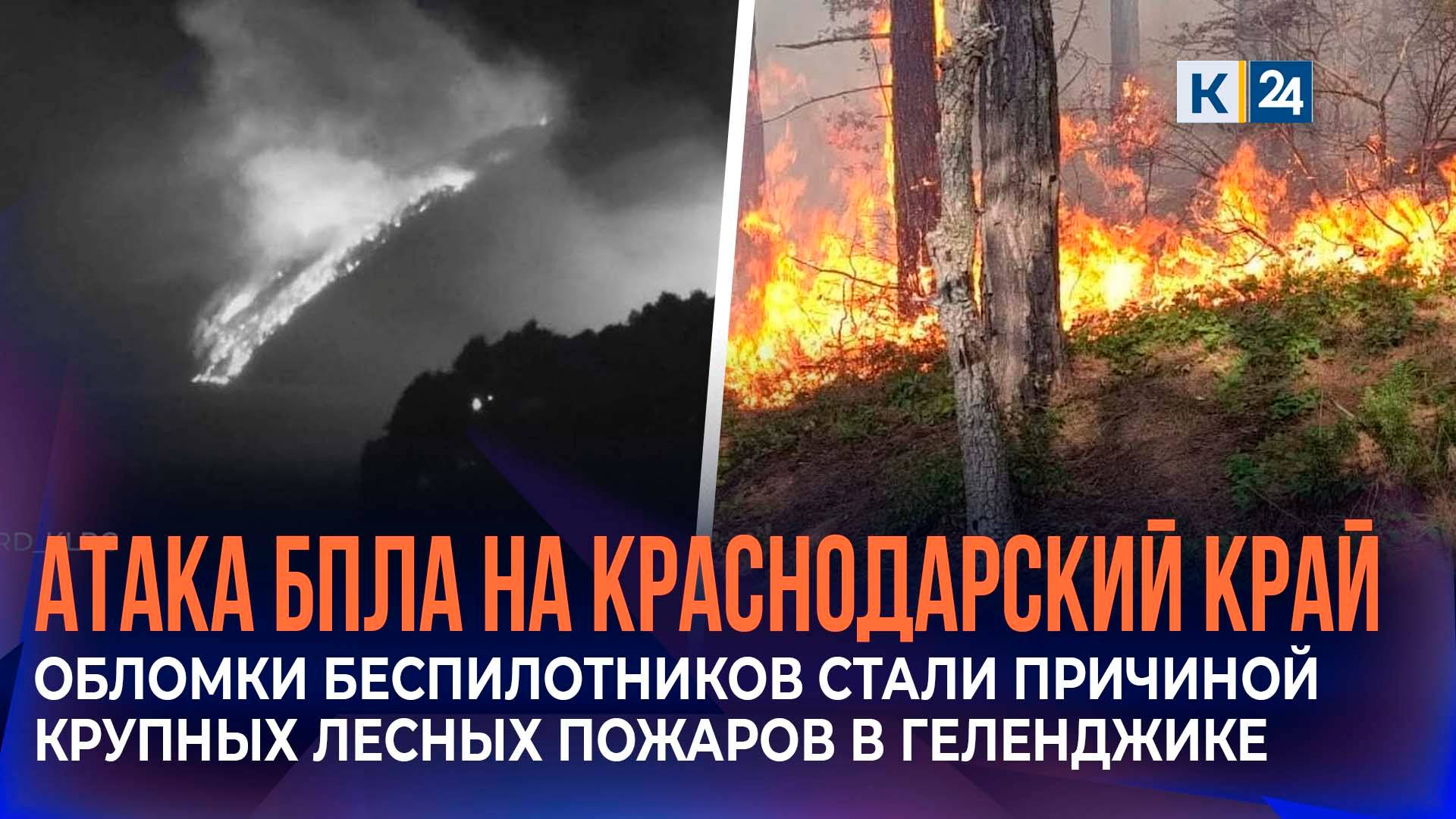 Два лесных пожара после падения беспилотников разгорелись в Геленджике