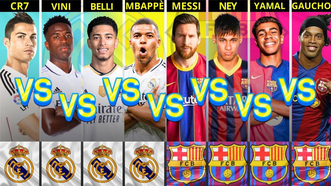 Neymar vs Yamal vs Ronaldinho vs Messi vs C.Ronaldo vs Vinicius vs Bellingham vs Mbappé