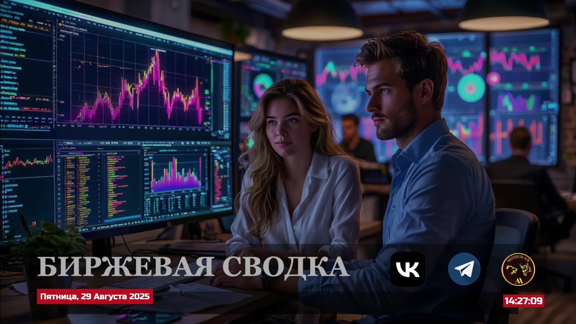 БИРЖЕВАЯ СВОДКА -Пятница -Середина дня.