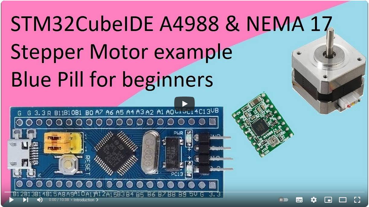 73. STM32CubeIDE A4988 & NEMA 17 Stepper Motor with STM32F103C8T6