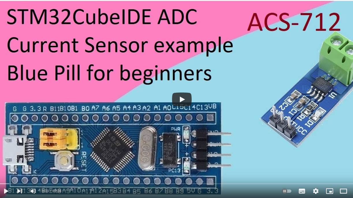 55. STM32CubeIDE ACS712 current Sensor with STM32F103C8T6