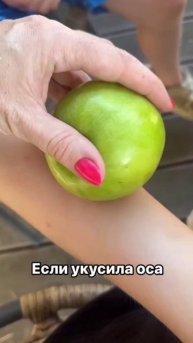 Яблоко помогает при укусе осы 🍏