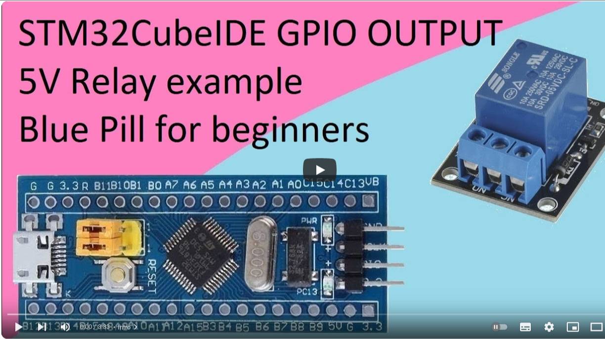 30. STM32CubeIDE 5V Relay with STM32F103C8T6