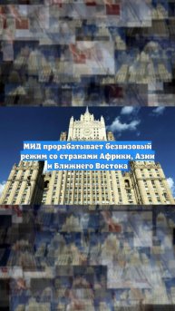 МИД прорабатывает безвизовый режим со странами Африки, Азии и Ближнего Востока