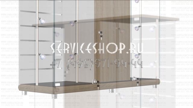 Прилавок застекленный с экономпанелью и тумбой