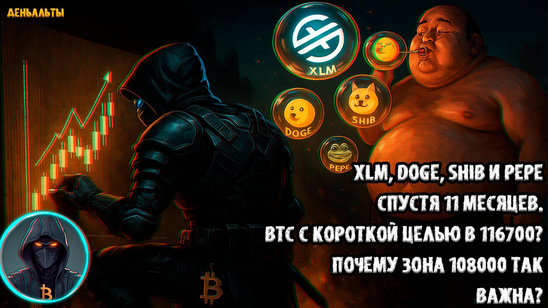 XLM, DOGE, SHIB и PEPE спустя 11 месяцев.BTC с короткой целью в 116700Почему зона 108000 так важна