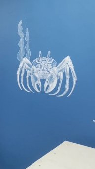 Роспись стен торговой площади СКАНДИ ФИШ. Москва, ЖК "Скандинавия".