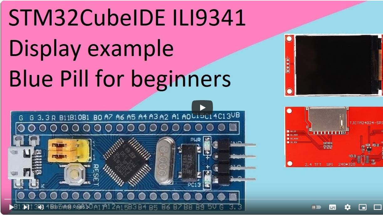 37. STM32CubeIDE ILI9341 TFT Display with STM32F103C8T6