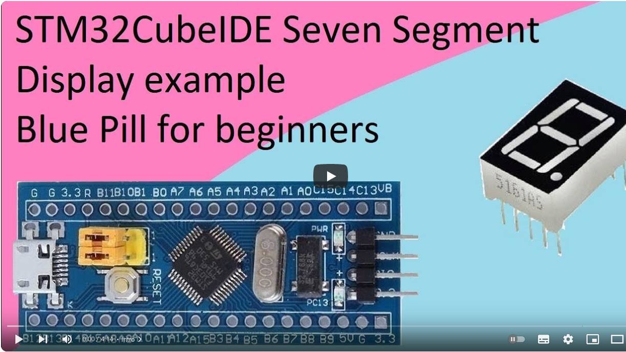 17. STM32CubeIDE Seven Segment Display with STM32F103C8T6