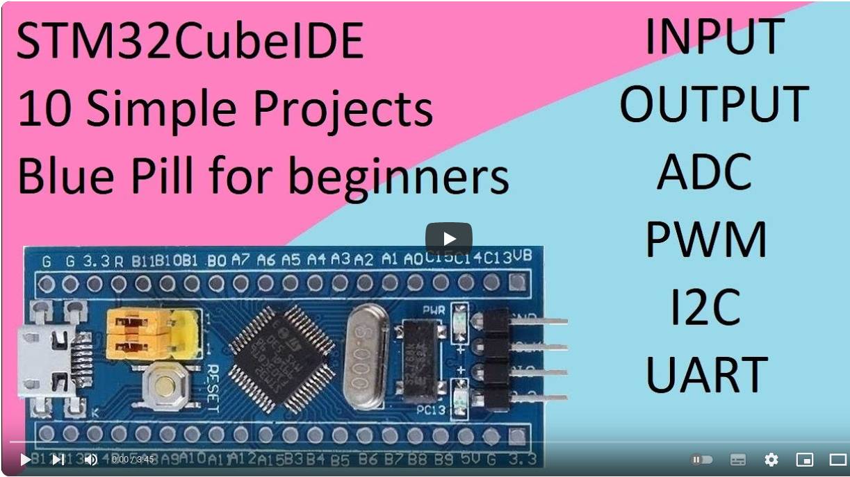 23. STM32CubeIDE Simple INPUT OUTPUT ADC PWM Timers I2C UART