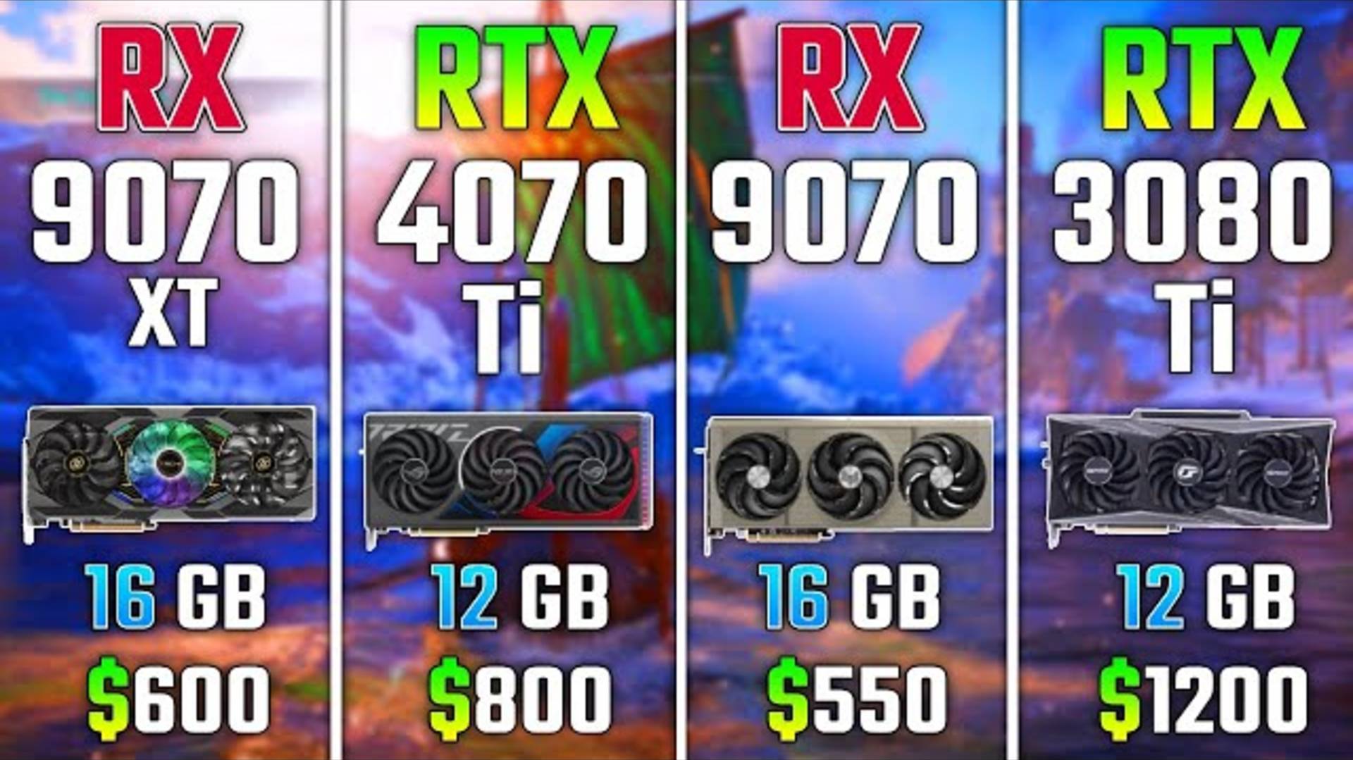 RX 9070 XT vs RTX 4070 Ti vs AMD RX 9070 vs RTX 3080 Ti | Test in 7 Games