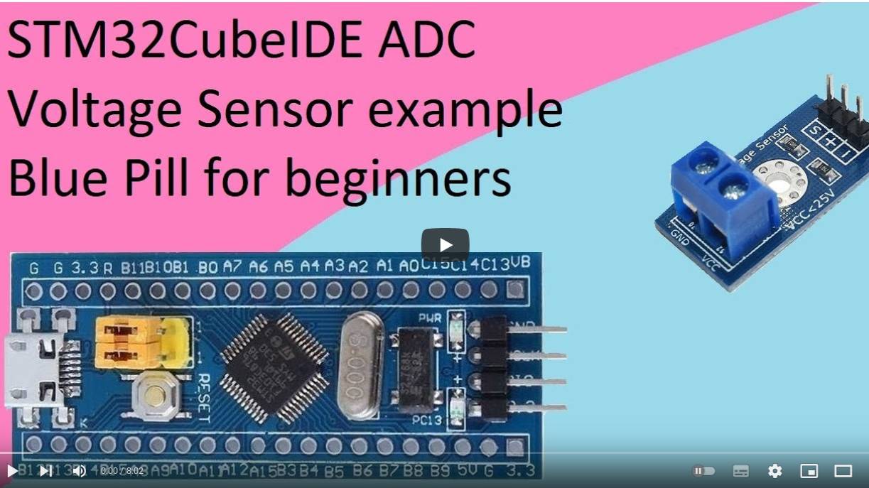 54. STM32CubeIDE Voltage Sensor with STM32F103C8T6