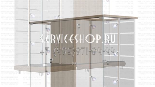 Торговый прилавок с экономпанелью и тумбой распашная дверка
