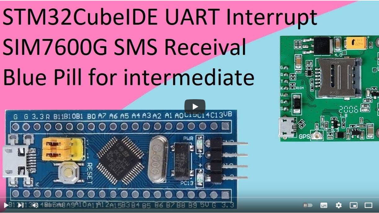 45. STM32CubeIDE Control via SIM7600. UART Interrupt with STM32F103C8T6