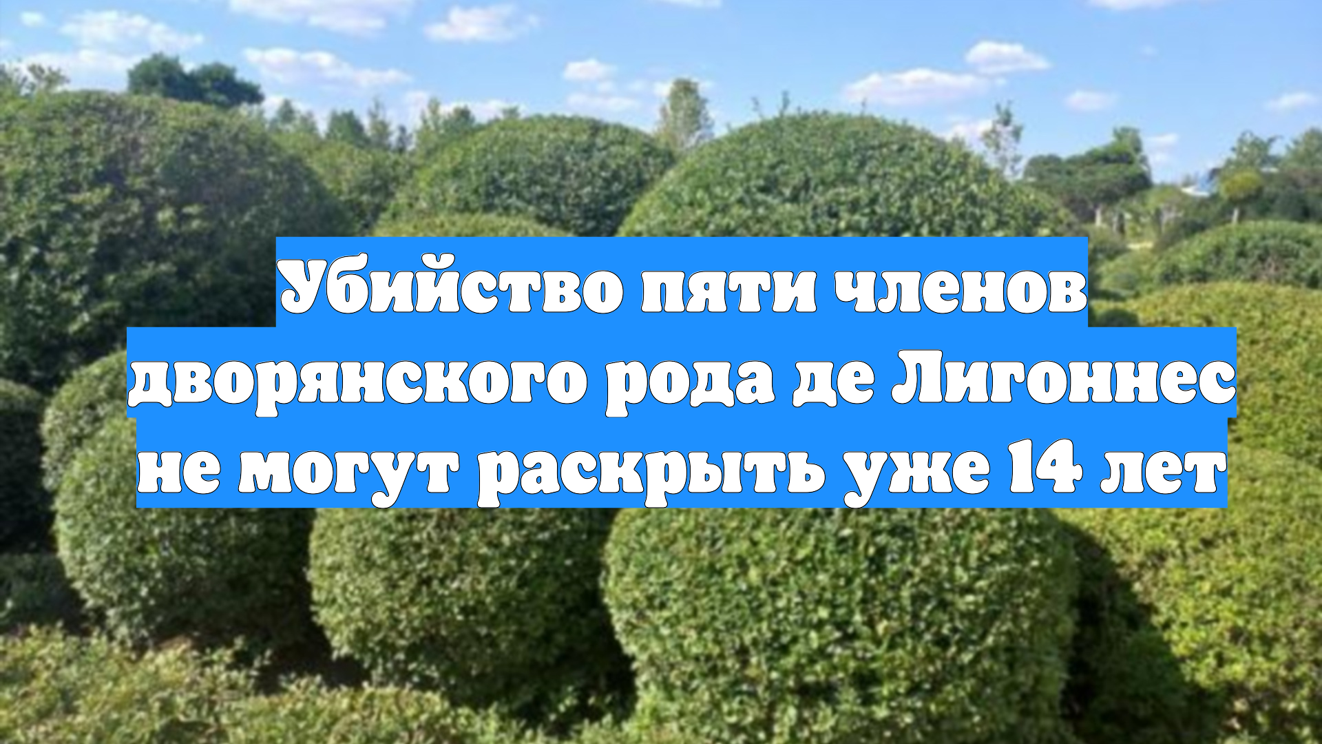 Убийство пяти членов дворянского рода де Лигоннес не могут раскрыть уже 14 лет